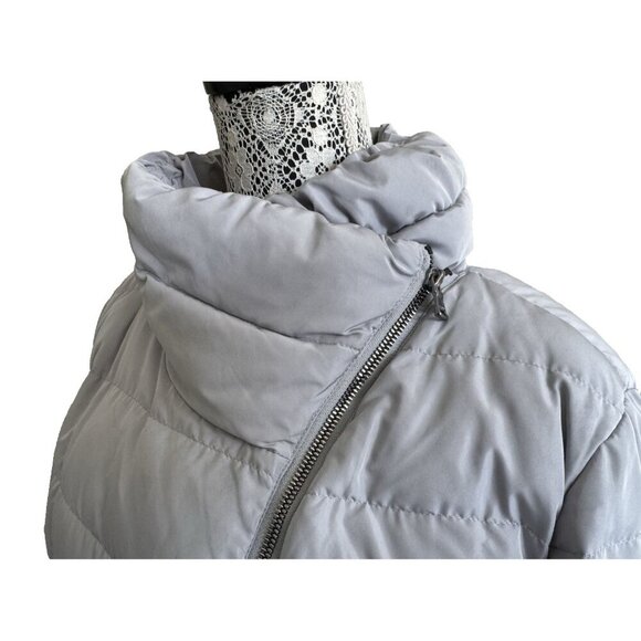 DKNY Women Sport Asymmetrical Zip Packable Down Puffer Coat, Grey, Size XL - Picture 5 of 16